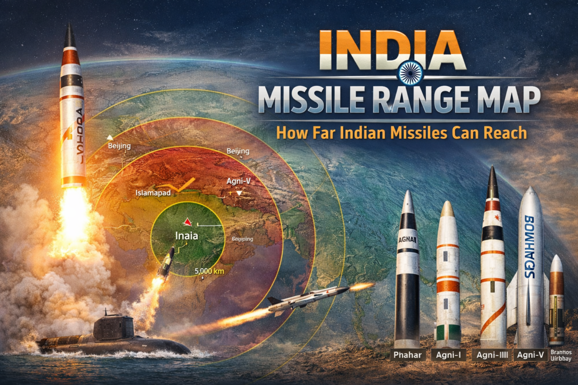 India Missile Range Map How Far Indian Missiles Can Reach